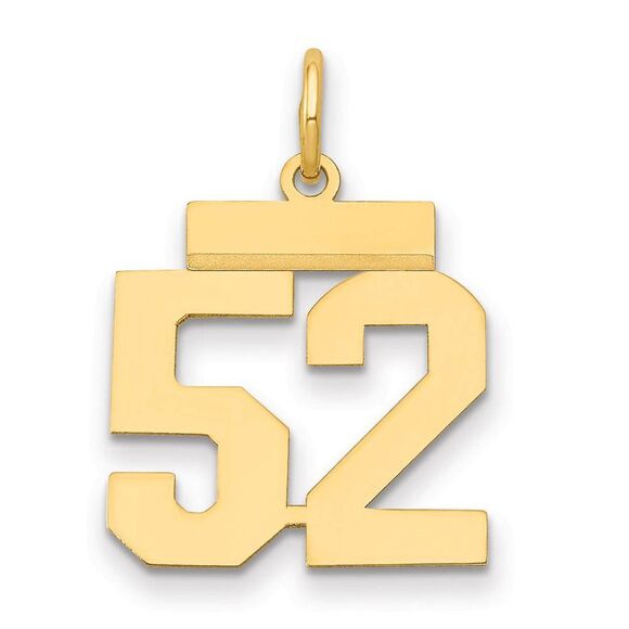 14k Yellow Gold, Athletic Collection, Small Polished Number...